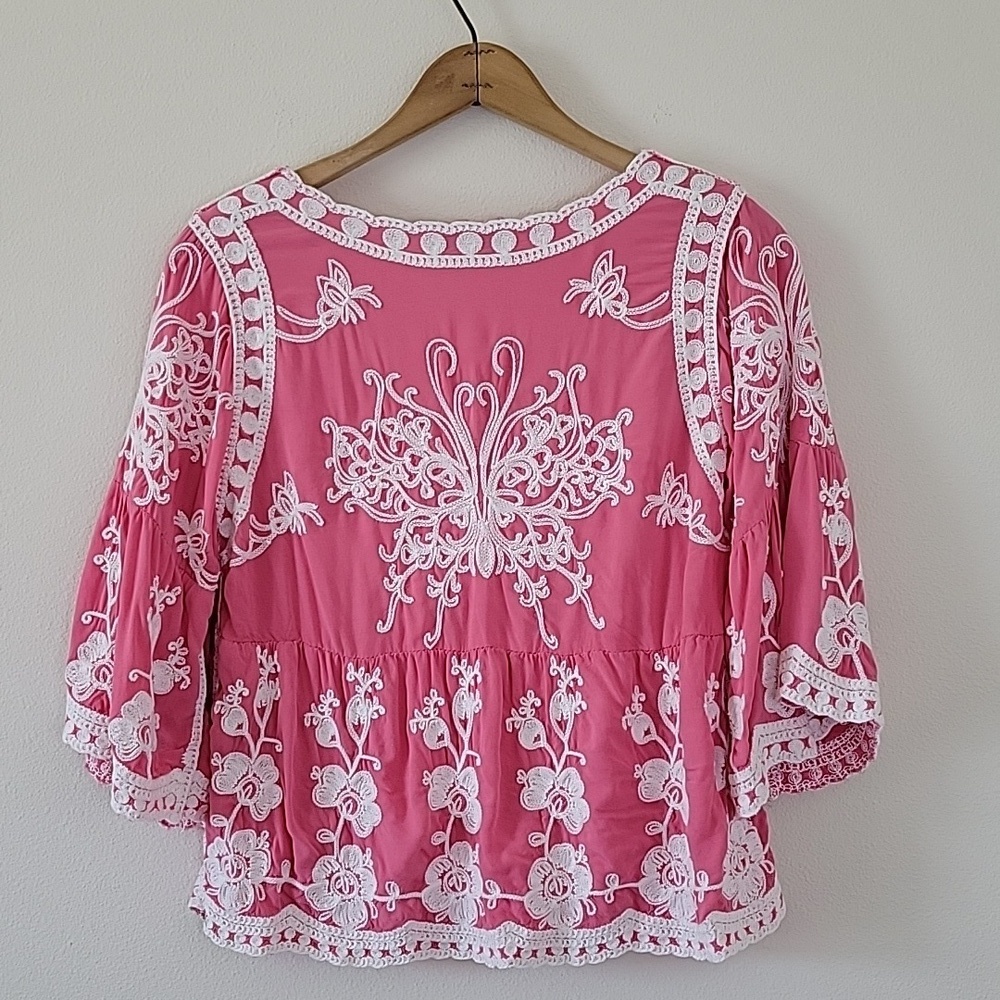 Ana & Rose Pink Embroidered Blouse Size XLP - Picture 4 of 7